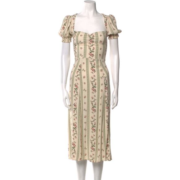 Reformation Lacey Linen Midi Dress - M - Picture 2 of 8